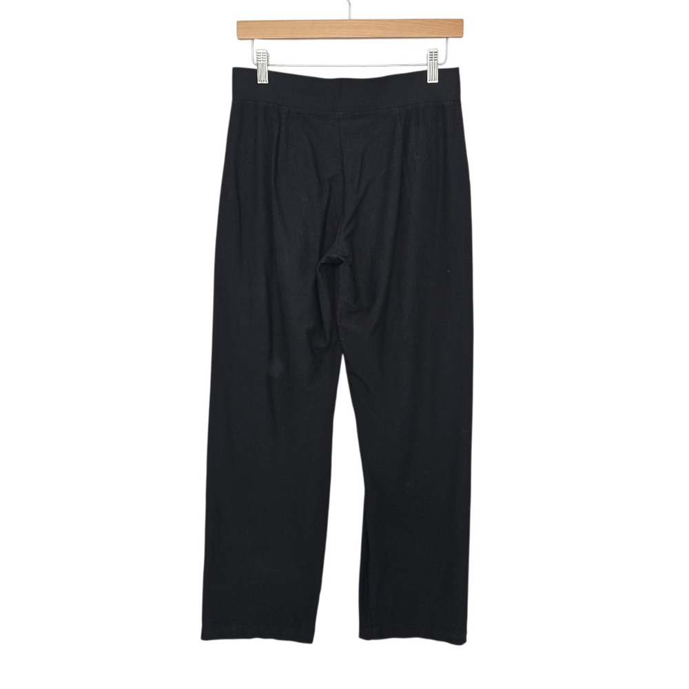Eileen Fisher Womens XS Black Viscose Blend Wide Leg Pull‎ On Jersey Pants USA